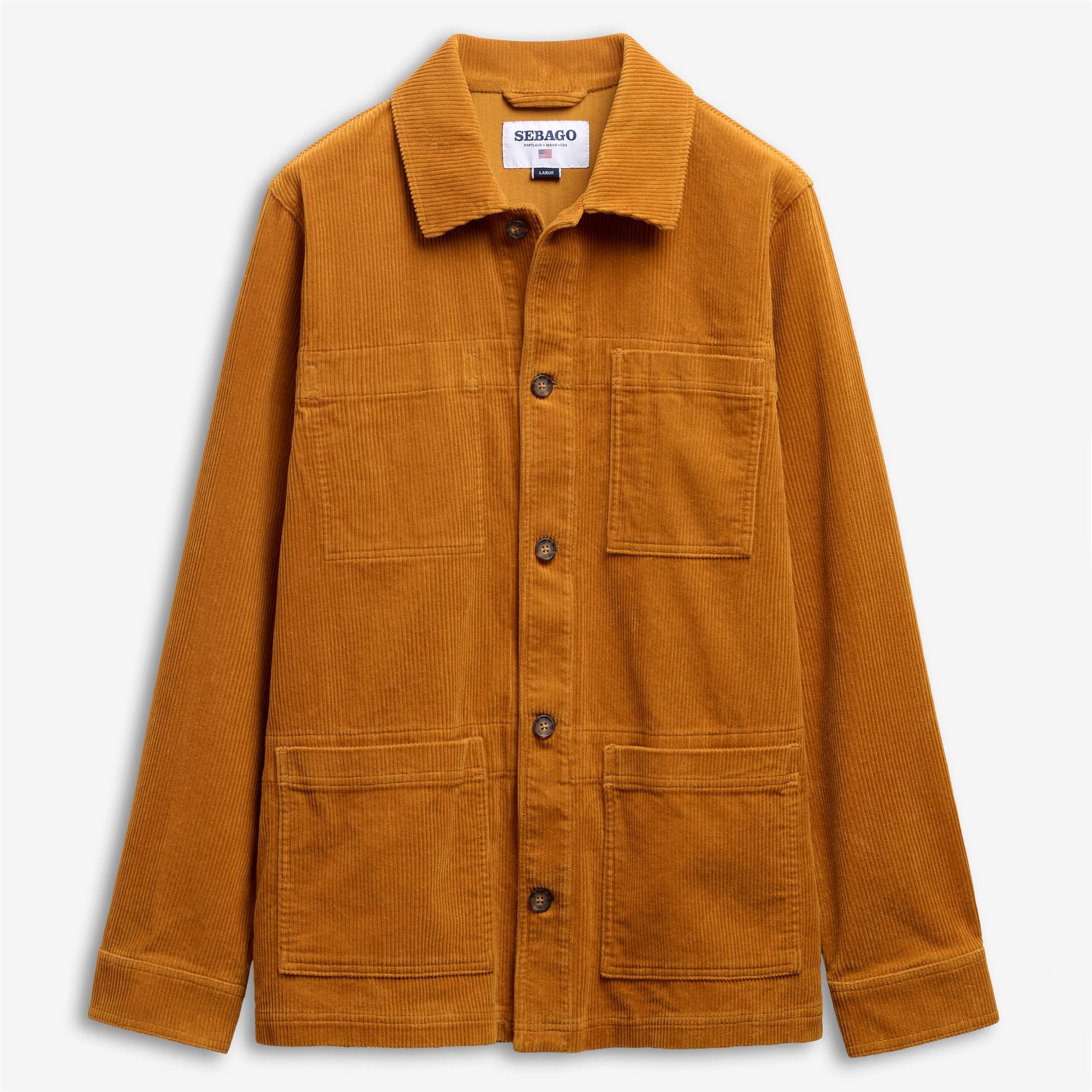 Yellow tan Unisex Corduroy Work Jacket with Pockets | Sebago