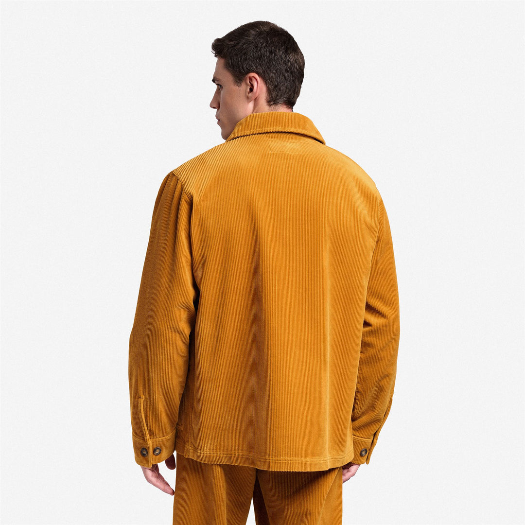 Gelbbraune Unisex-Cord-Arbeitsjacke mit Taschen main