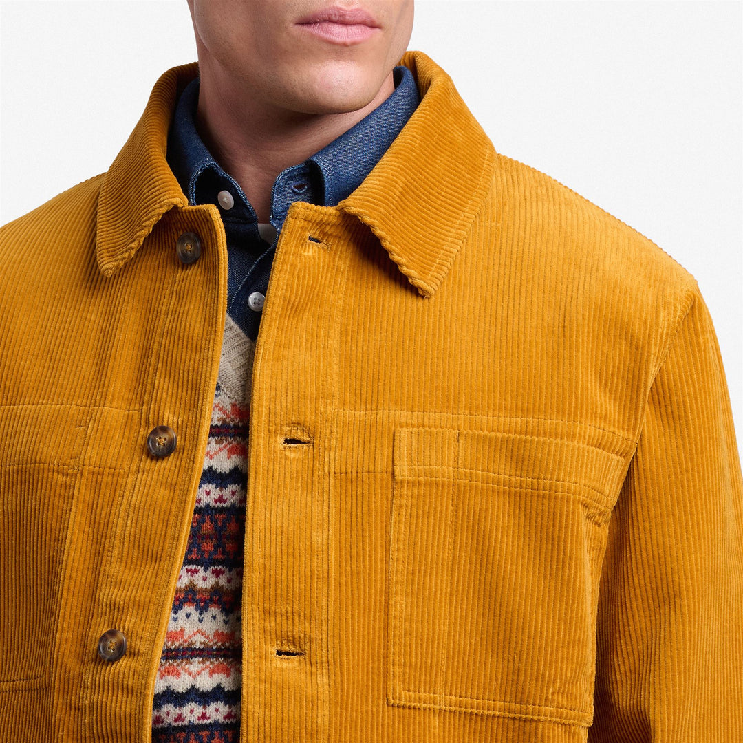 Gelbbraune Unisex-Cord-Arbeitsjacke mit Taschen main