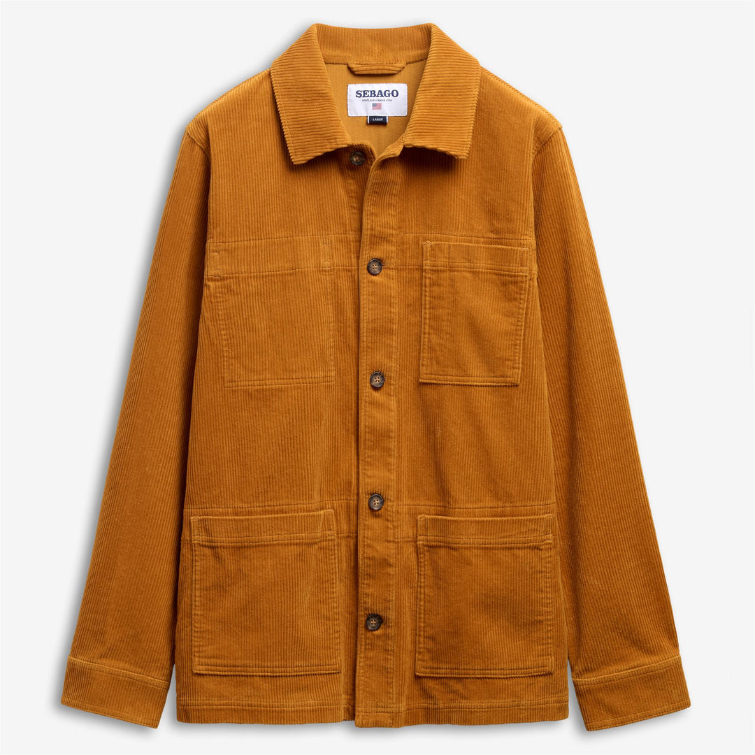 Yellow tan Unisex Corduroy Work Jacket with Pockets 01