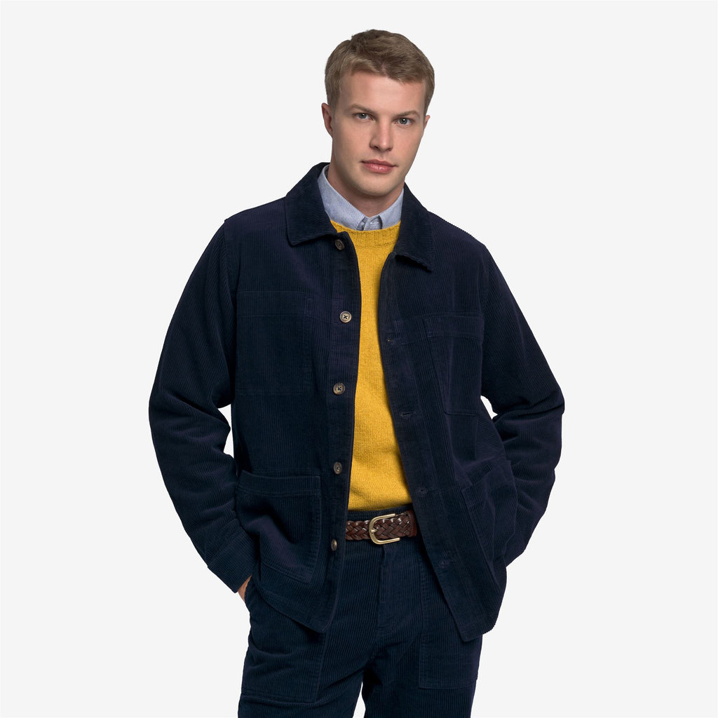 Dark blue Unisex Corduroy Mid-length Work Jacket | Sebago