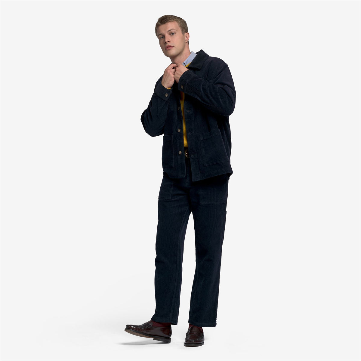 Blue Unisex Cotton Corduroy Jacket