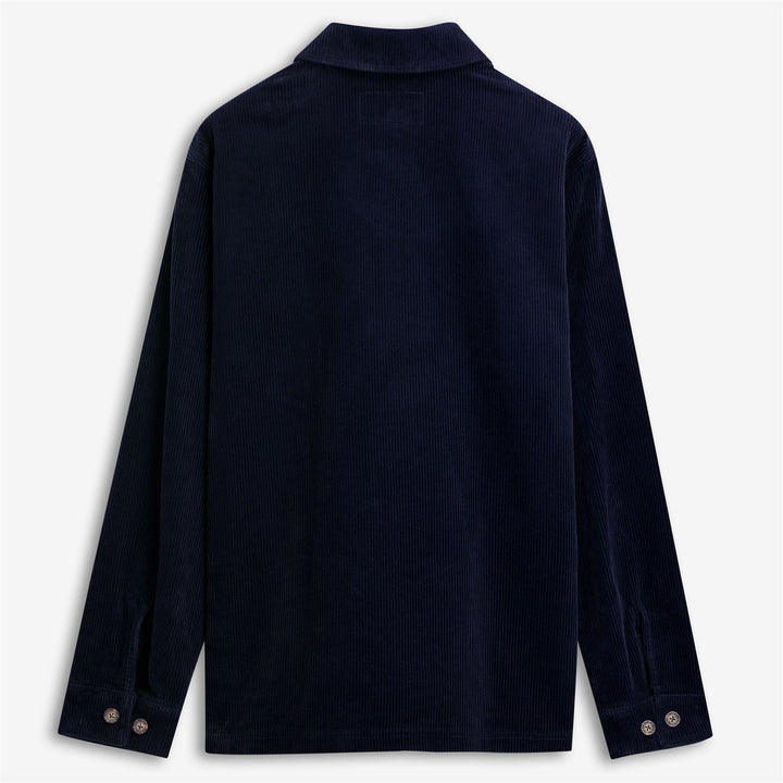 Chaqueta de trabajo unisex de pana azul oscuro de longitud media 2