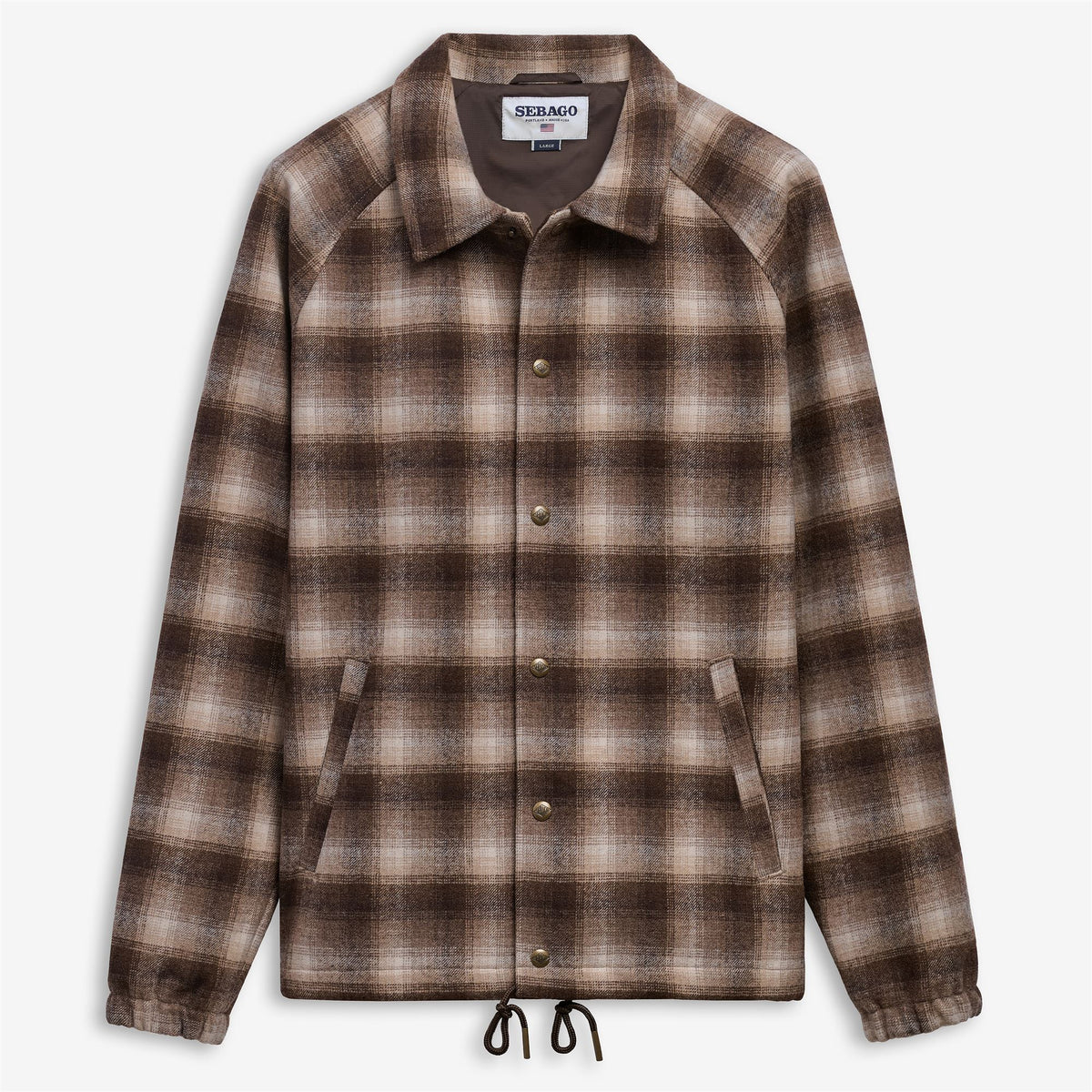 White Unisex Wool Coach Jacket