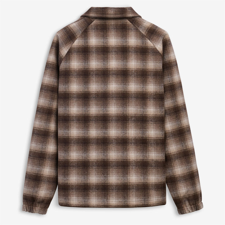 Weiß-beige Unisex-Wolljacke mit Karomuster für den urbanen Alltag 2