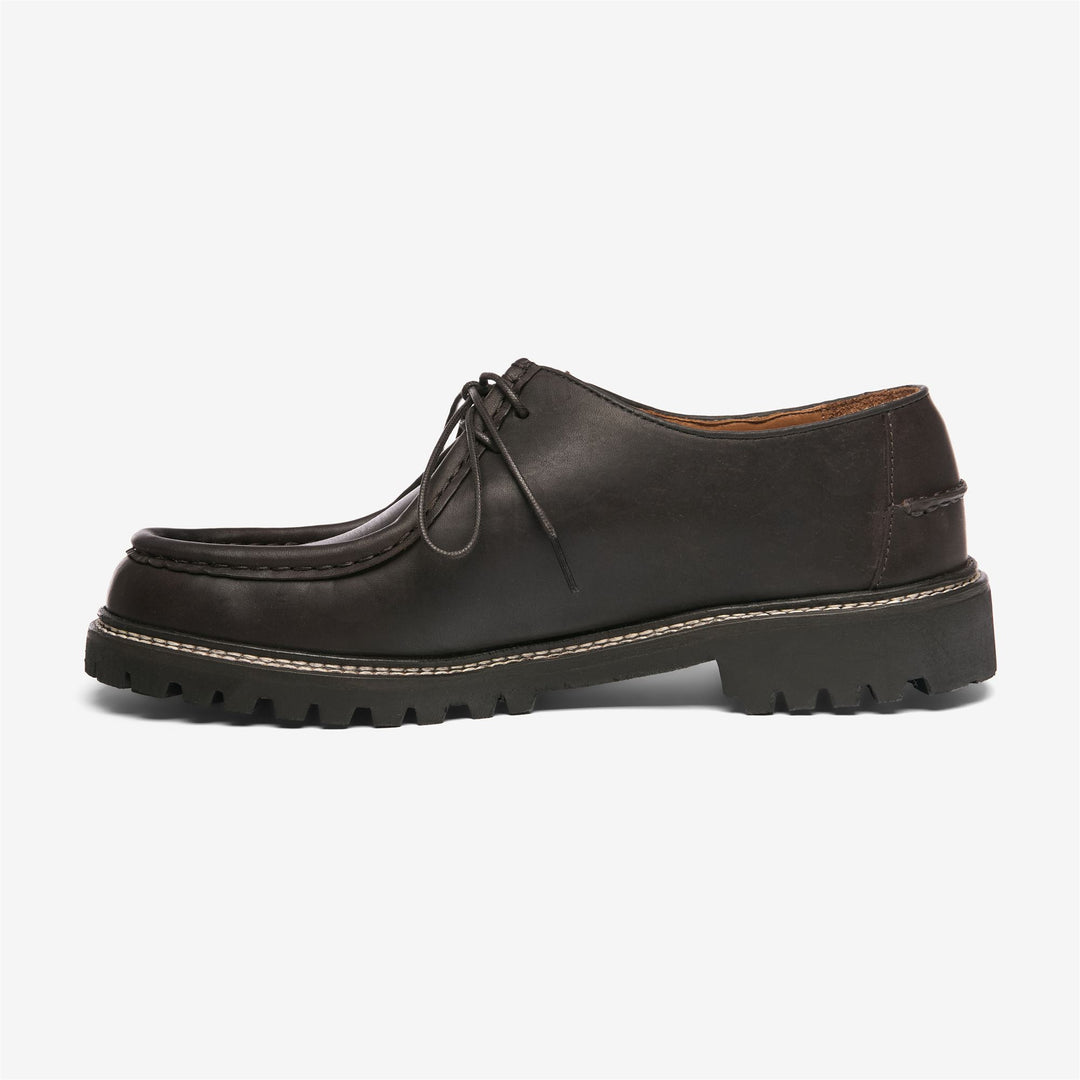 Dark brown Men's Leather Moccasin Docksides with Hand-Stitched Trims main