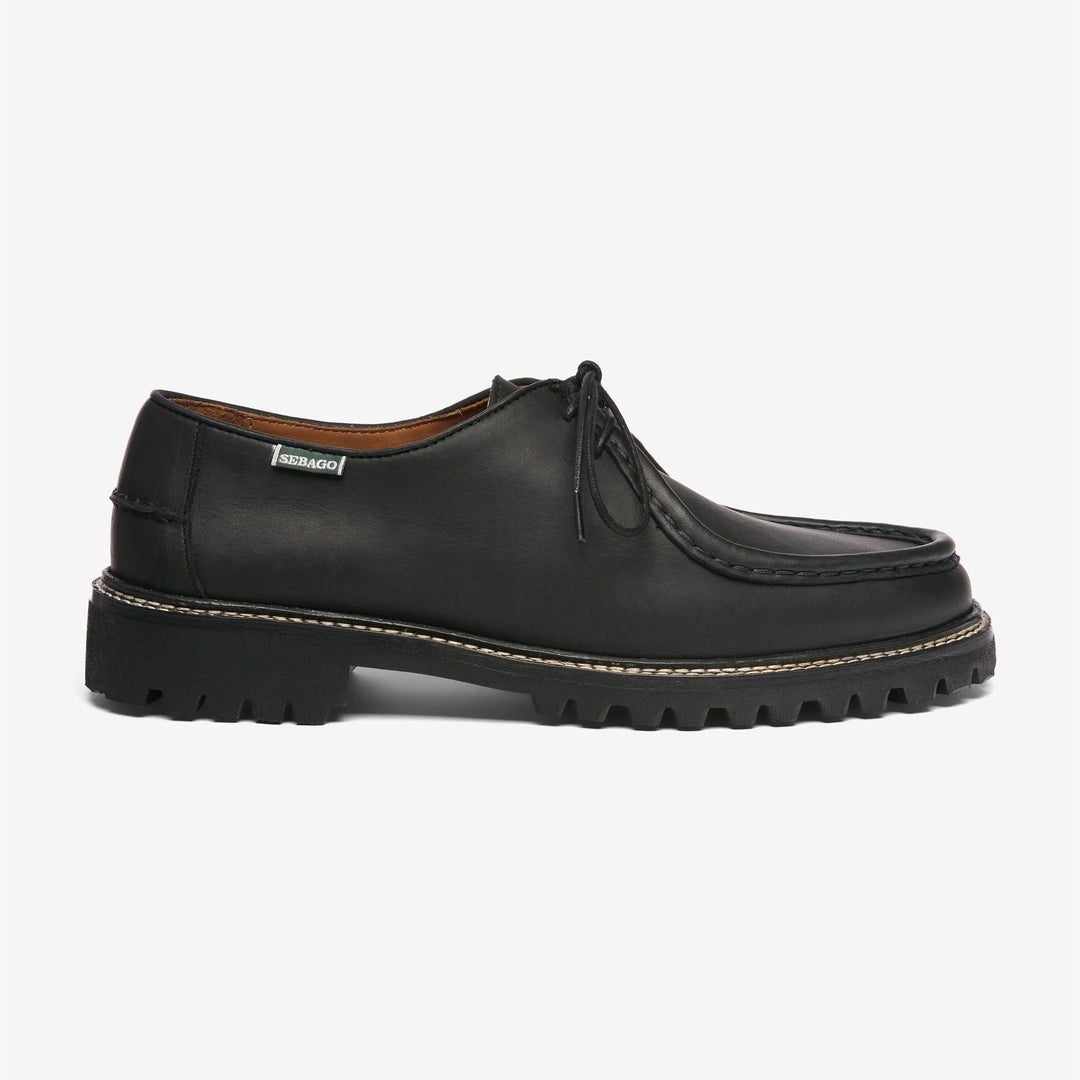 Black Men's Leather Moccasin Docksides with Hand-Stitched Detailing 01