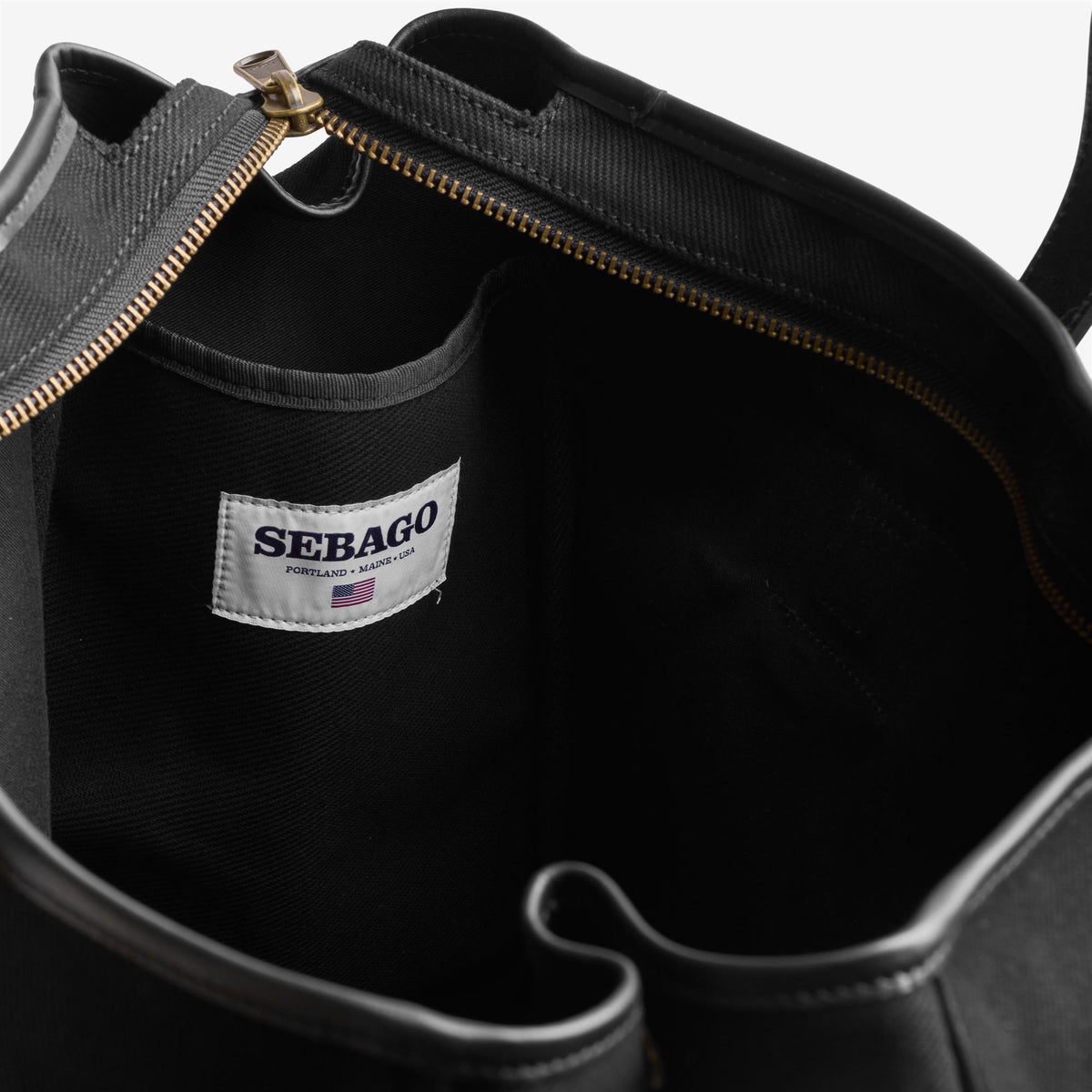 Black Unisex Canvas Leather Tote Bag