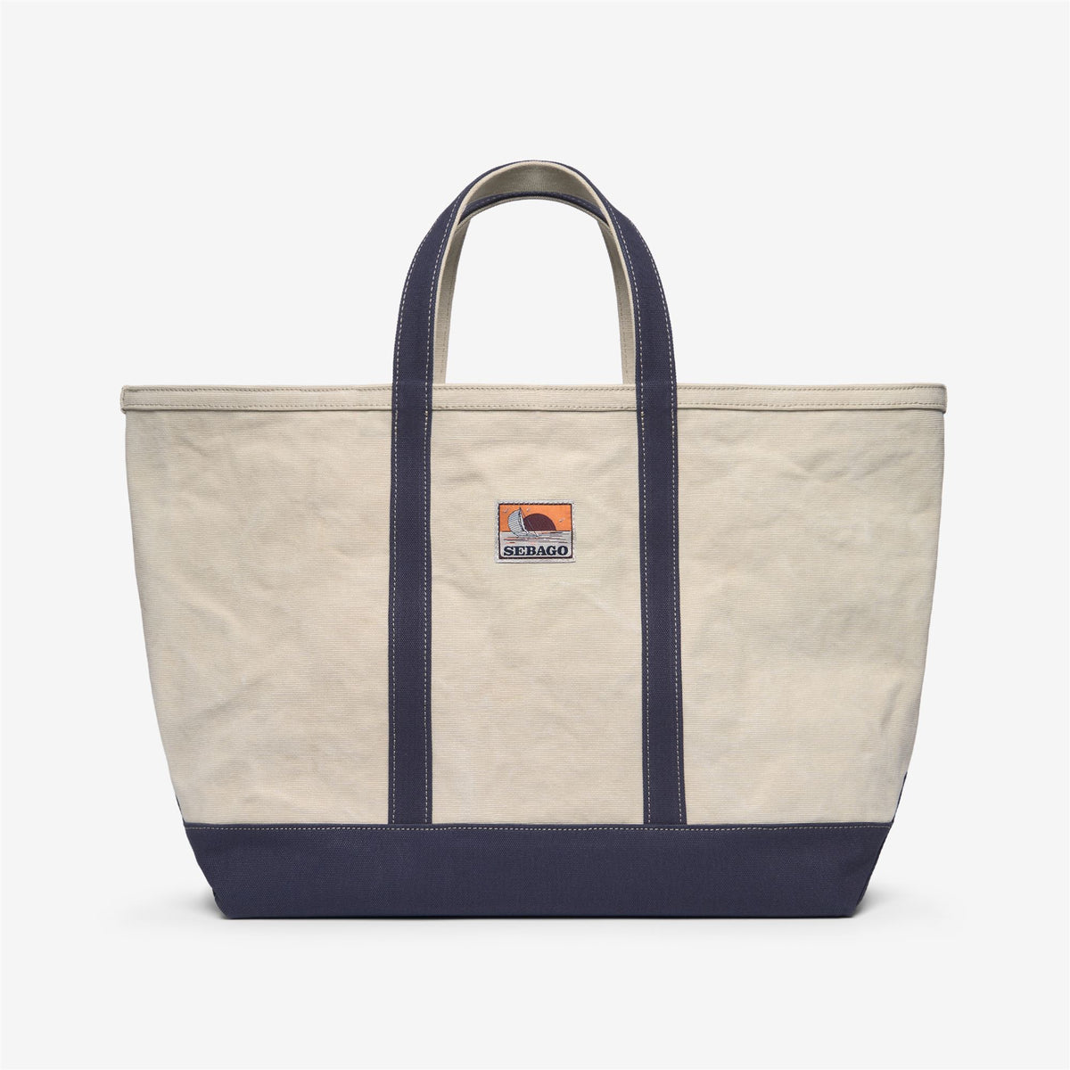 Bags_Unisex_SILAS_Tote Bag_White Natural-Blue Navy - Commercial 1