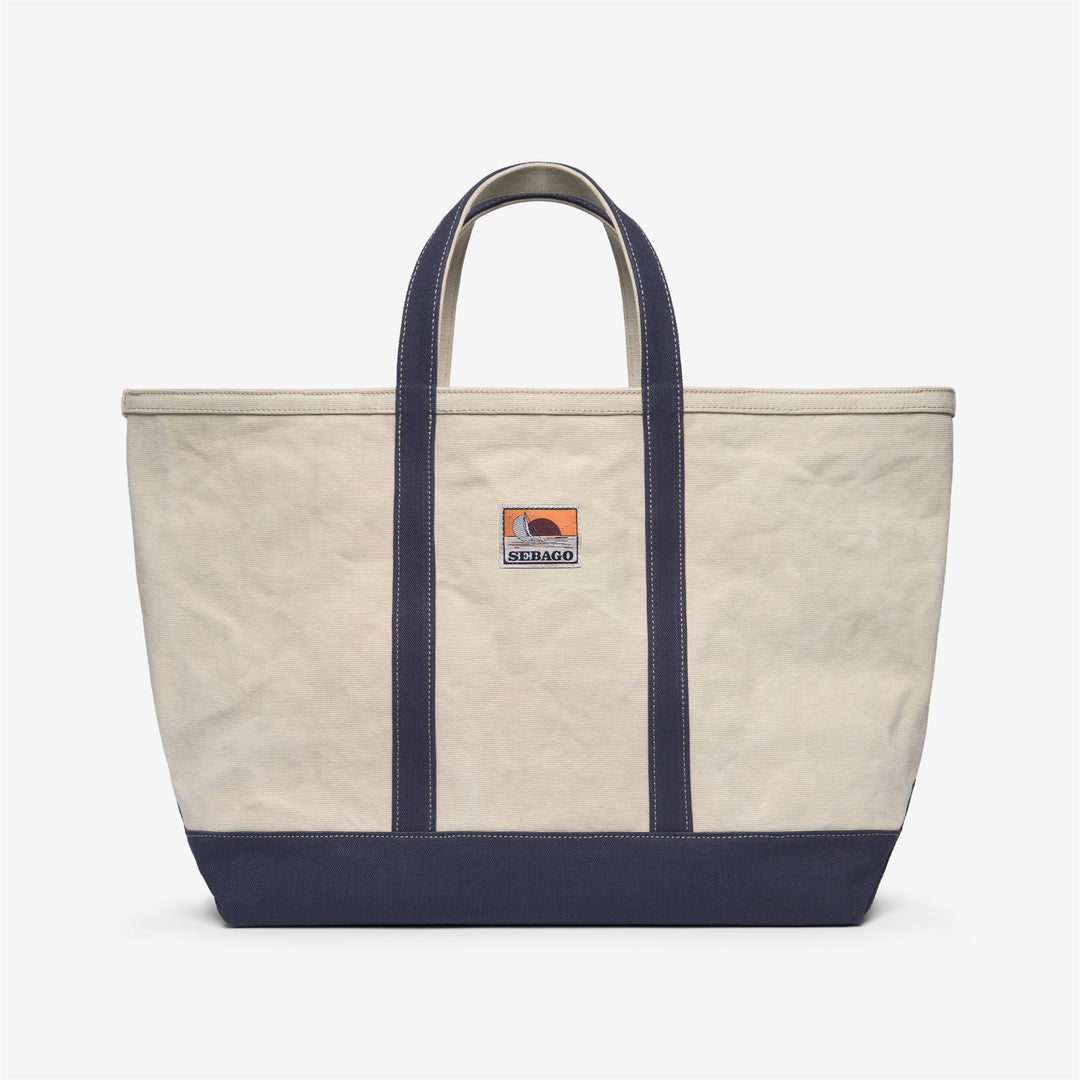 Sac fourre-tout unisexe blanc pour les loisirs avec fond contrastant 01