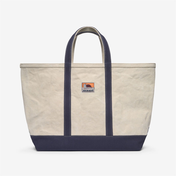 White Unisex Tote Bag for Leisure with Contrasting Base 1