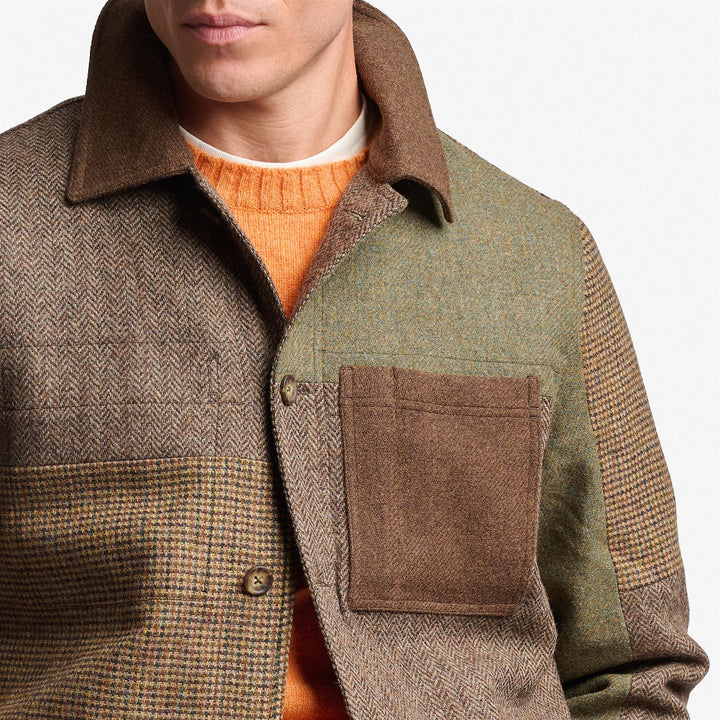 Veste patchwork unisexe multicolore marron 6