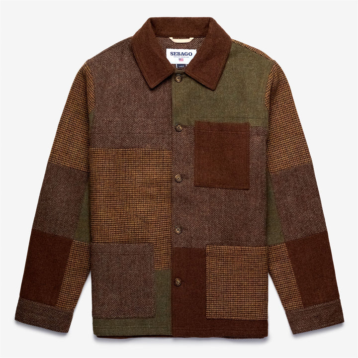 Veste patchwork unisexe multicolore marron 1