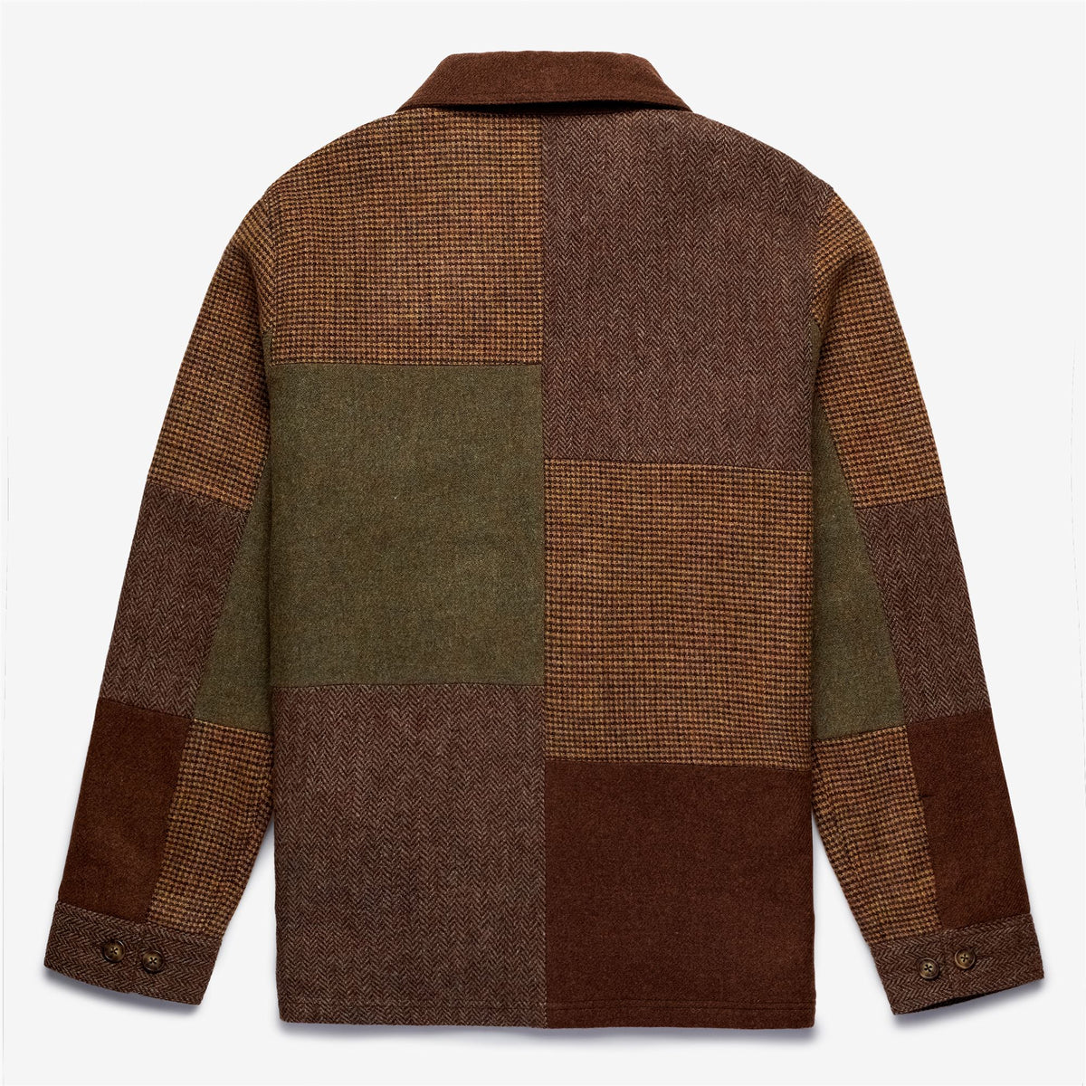 Brown Unisex Patchwork Leisure Jacket