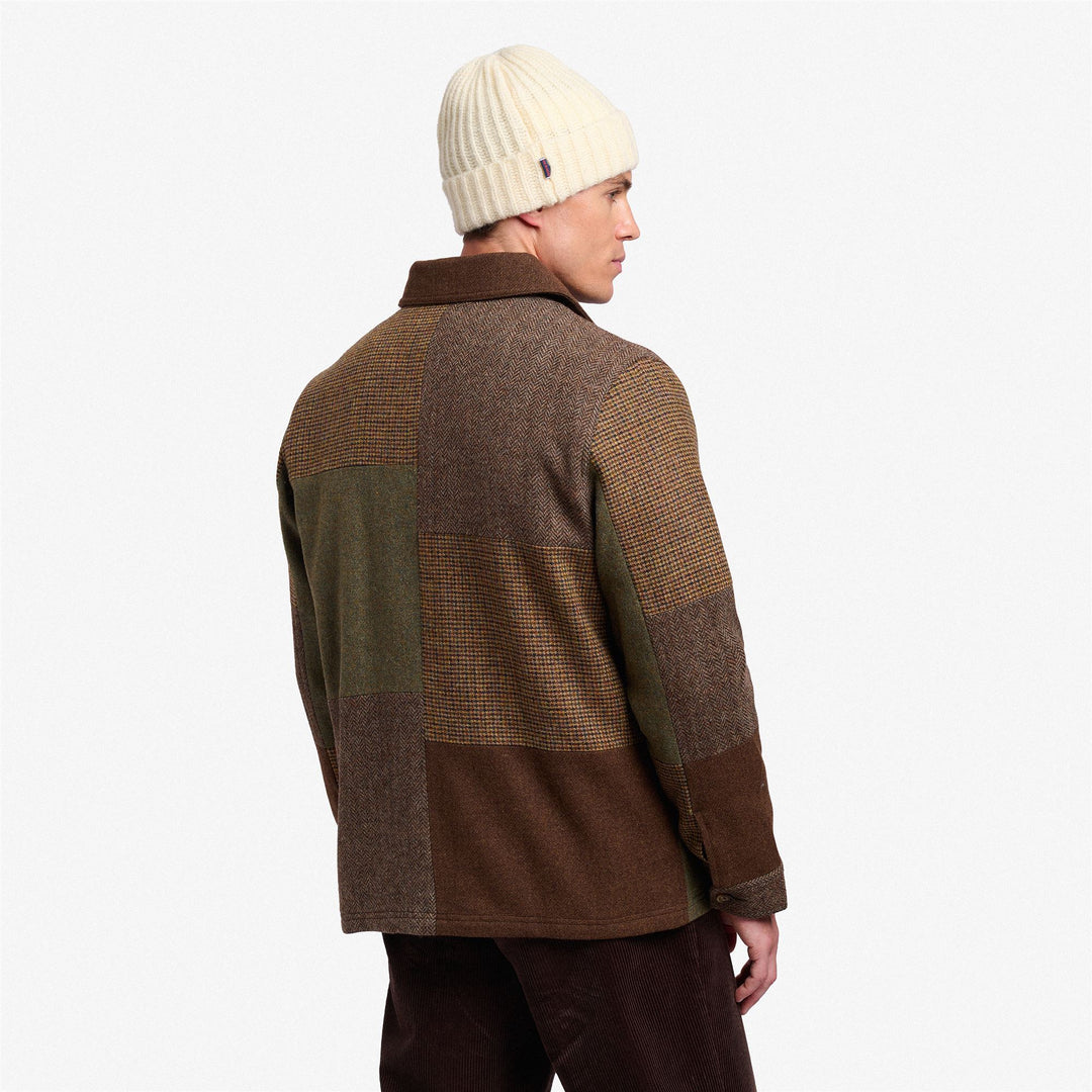 Veste patchwork unisexe multicolore marron main