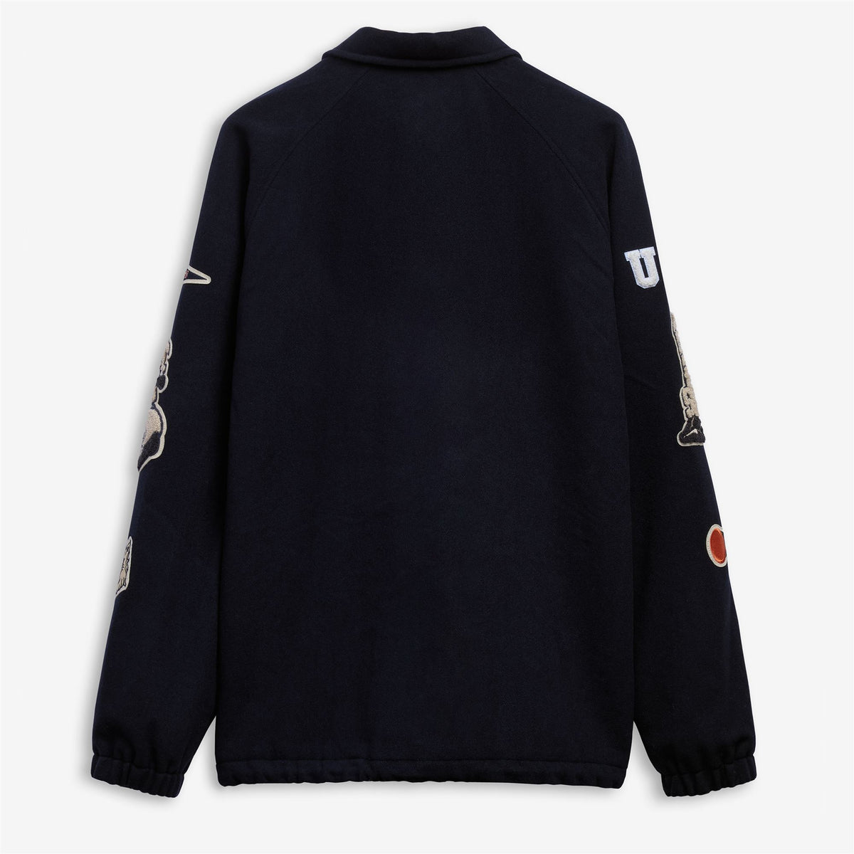 Blue Unisex Wool Coach Jacket