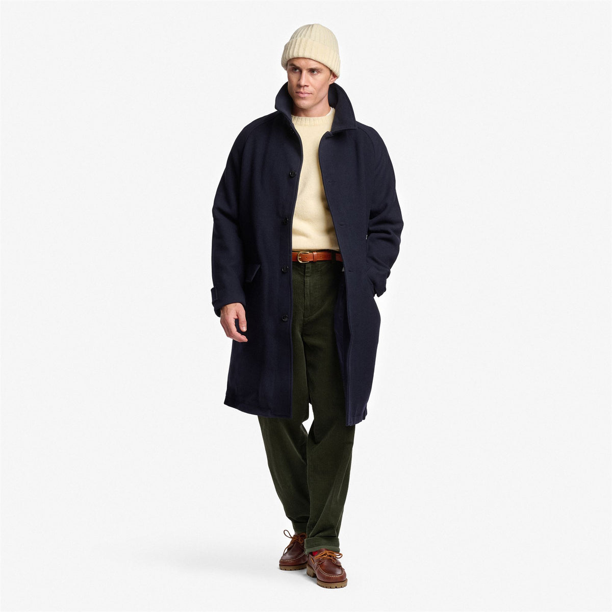 Blue Unisex Wool Coat