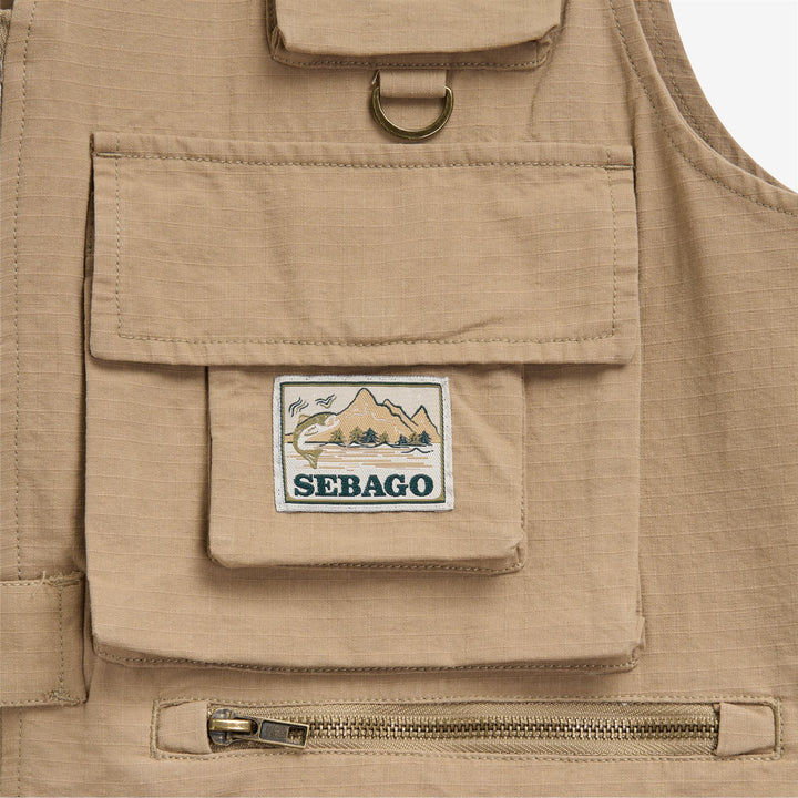 Chaqueta tipo chaleco unisex beige para actividades al aire libre 3