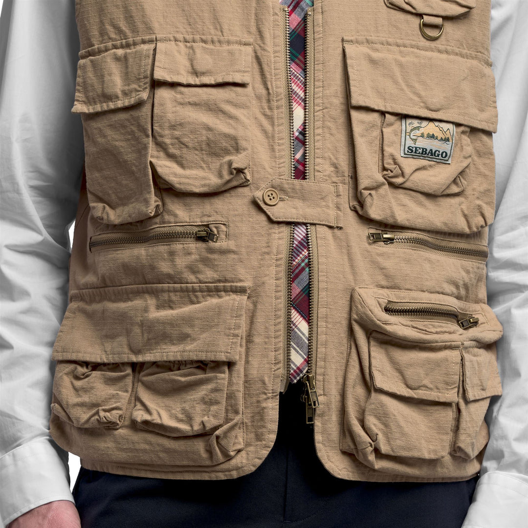 Chaqueta tipo chaleco unisex beige para actividades al aire libre main