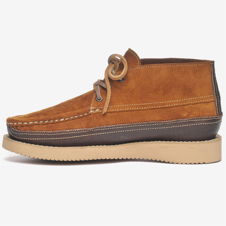 Stivali Mocassini in Suede Uomo Cognac Arancione a Mezza Altezza 3