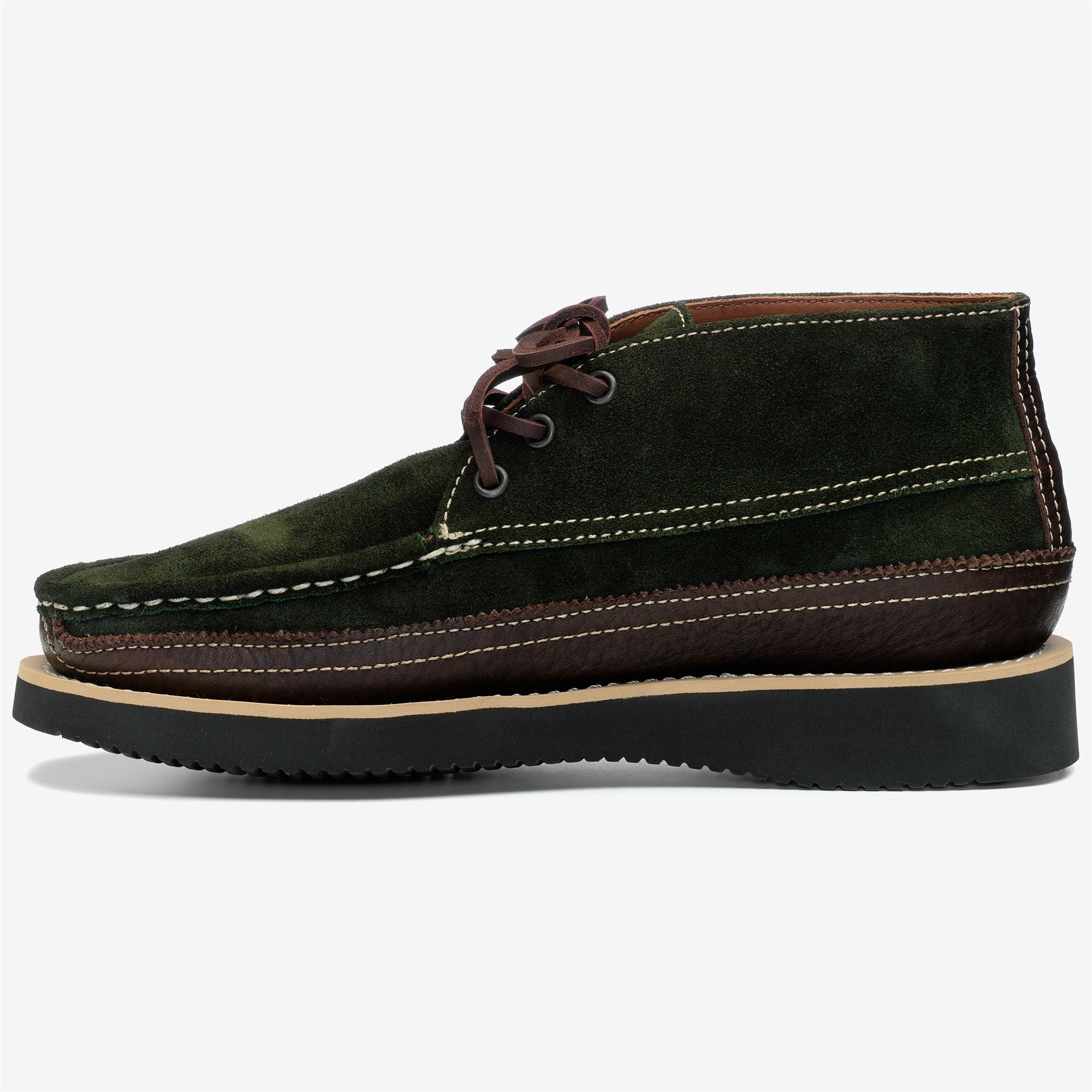 Moc Man MIWAK SUEDE CANOE MOC Mid Cut DK BROWN-DK MILITARY