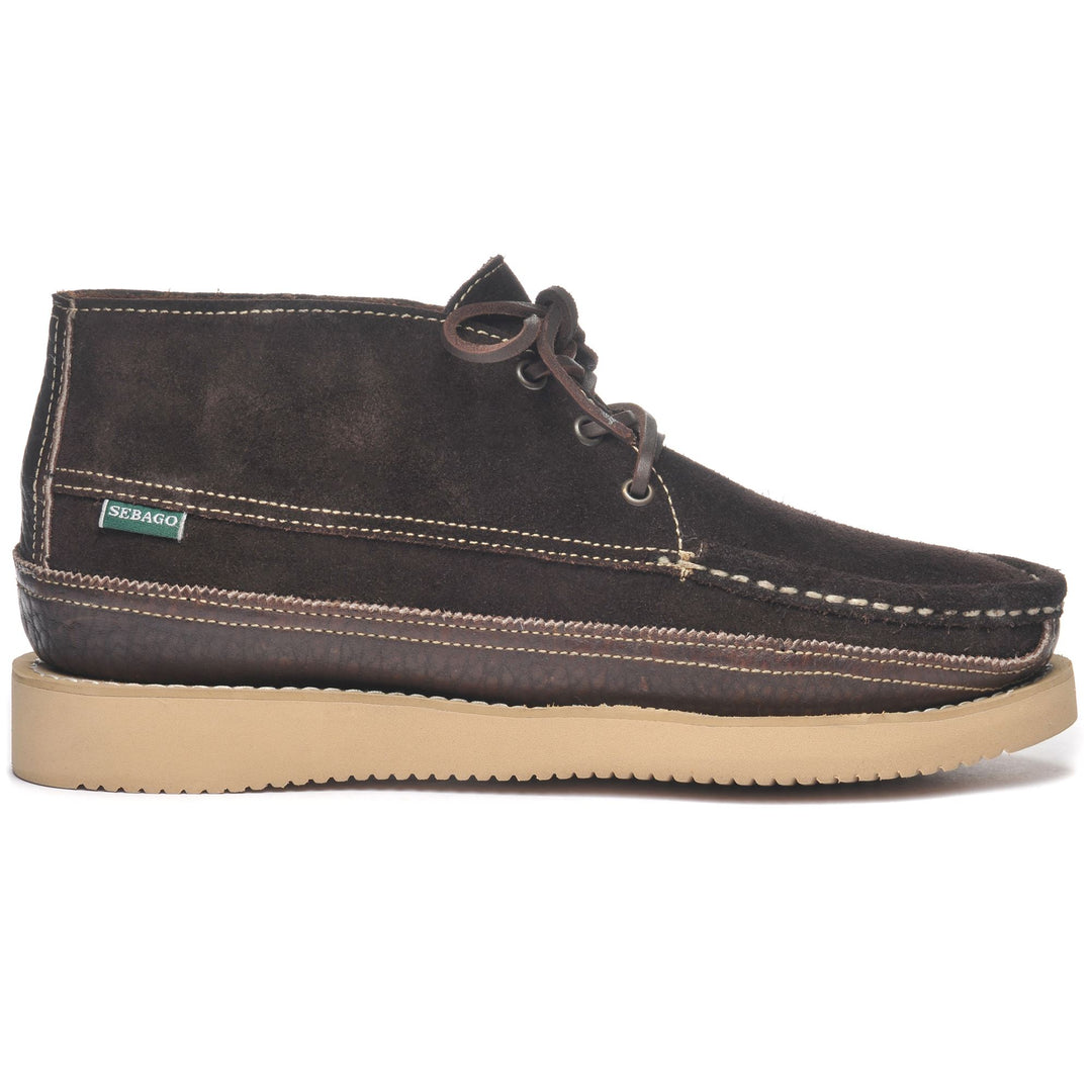 Dark Brown Men's Suede Mid Cut Moc Boots for Leisure 01