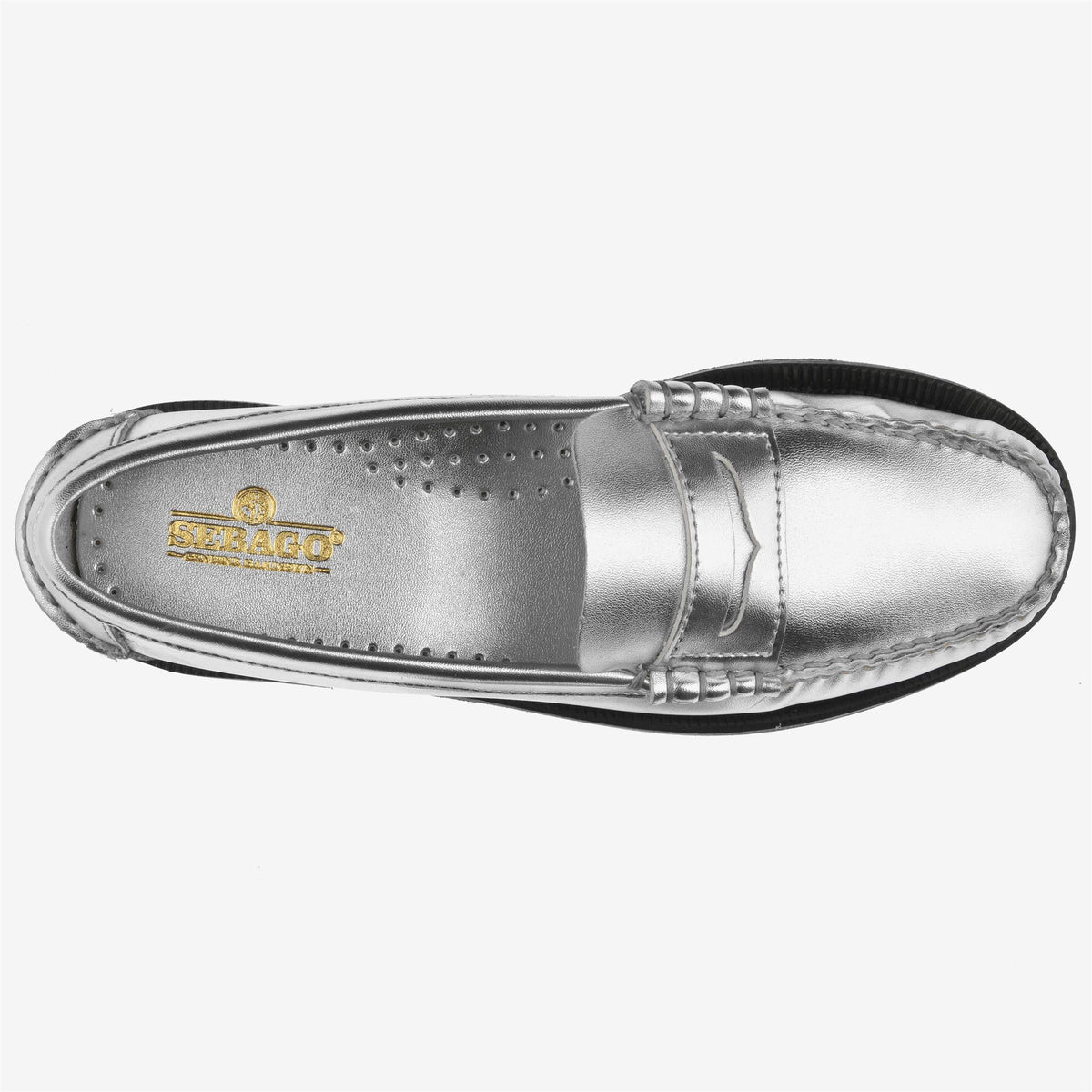 Grey Women's Metallic Leather Loafer