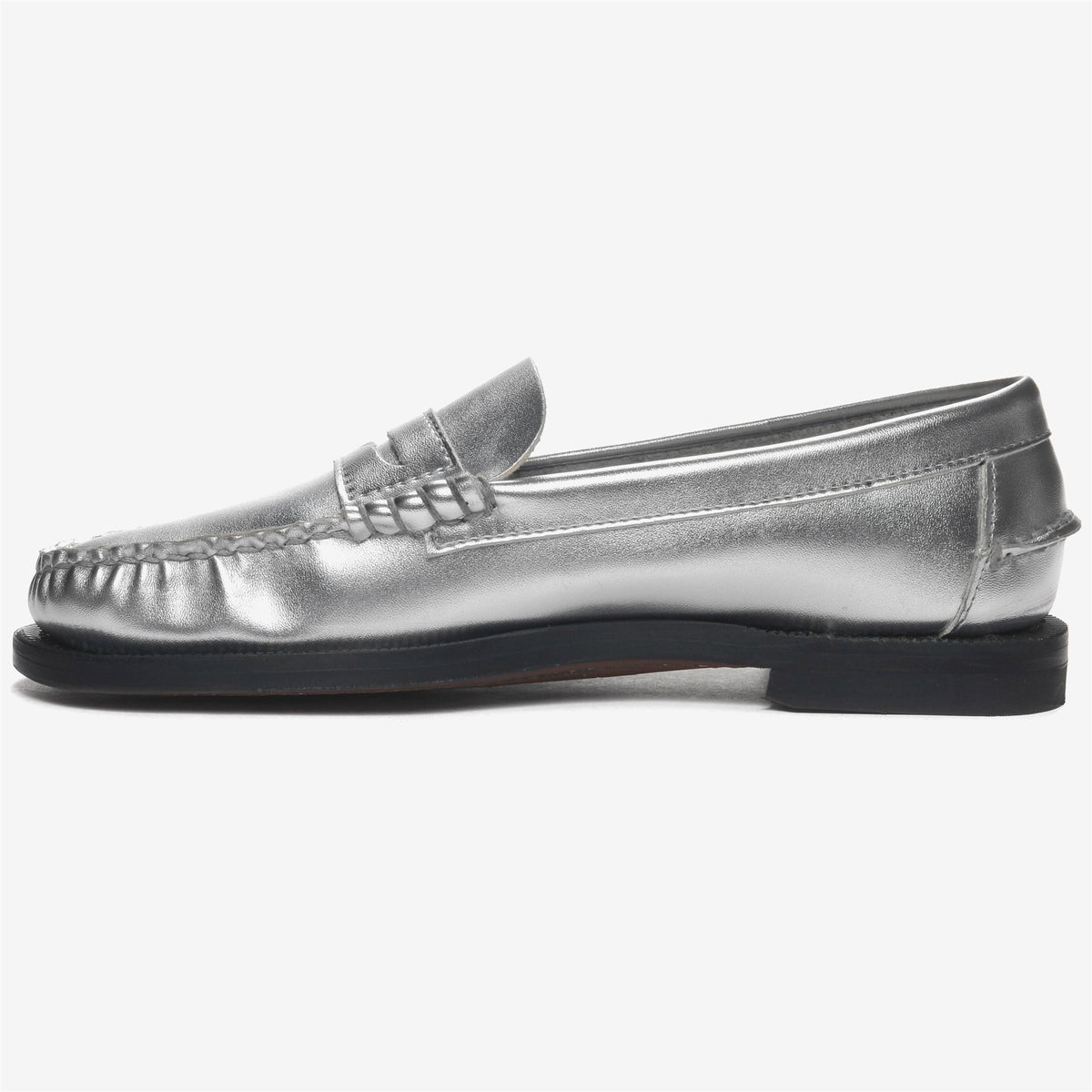 Grey Women's Metallic Leather Loafer