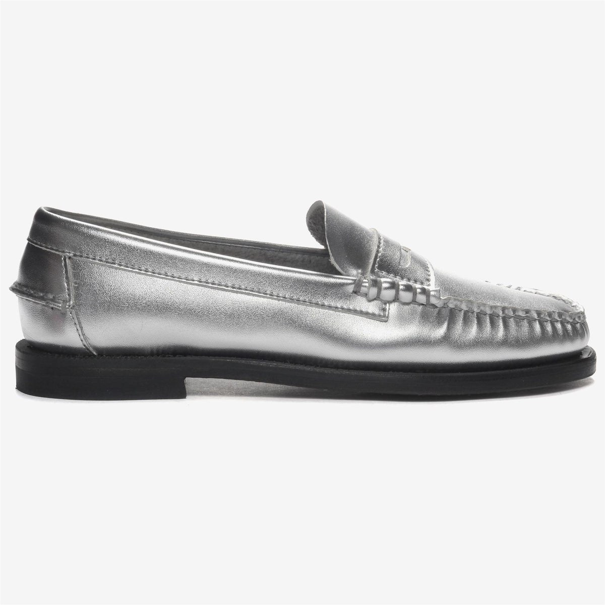 Grey Women's Metallic Leather Loafer