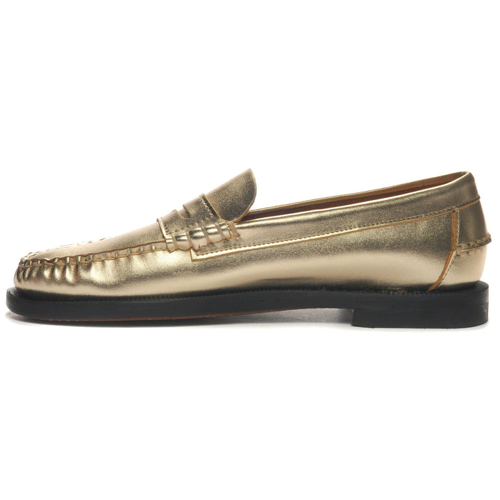 Mocassins d'affaires pour femmes, couleur or et orange, avec semelle extérieure en cuir 3