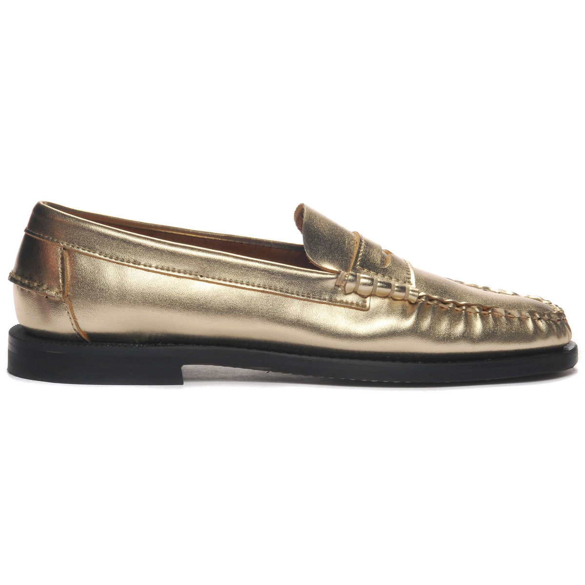 Yellow Women's Metallic Leather Loafer