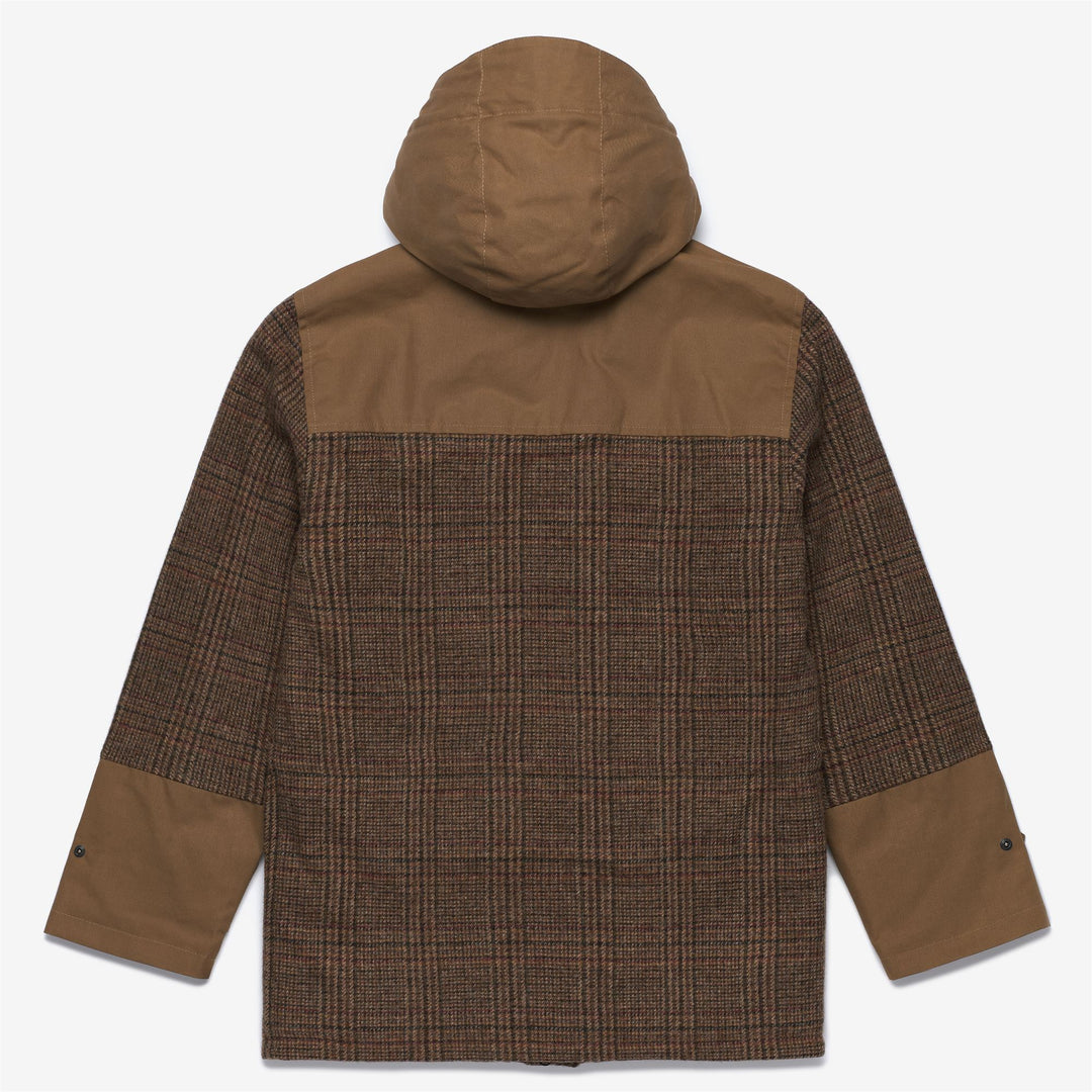 Chaqueta informal unisex de lana marrón beige de 3/4 de longitud main