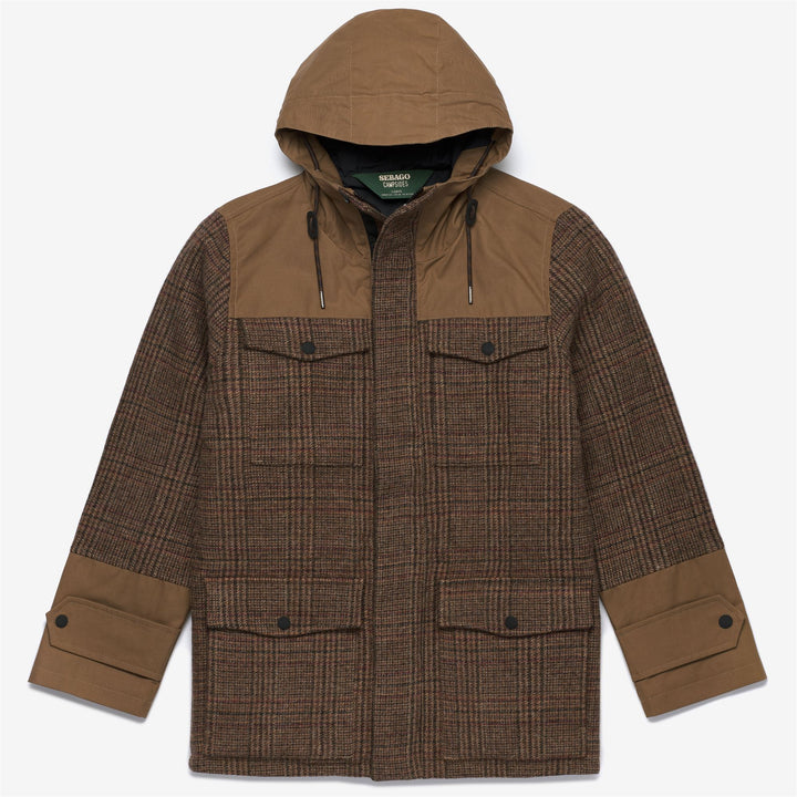 Chaqueta informal unisex de lana marrón beige de 3/4 de longitud 1