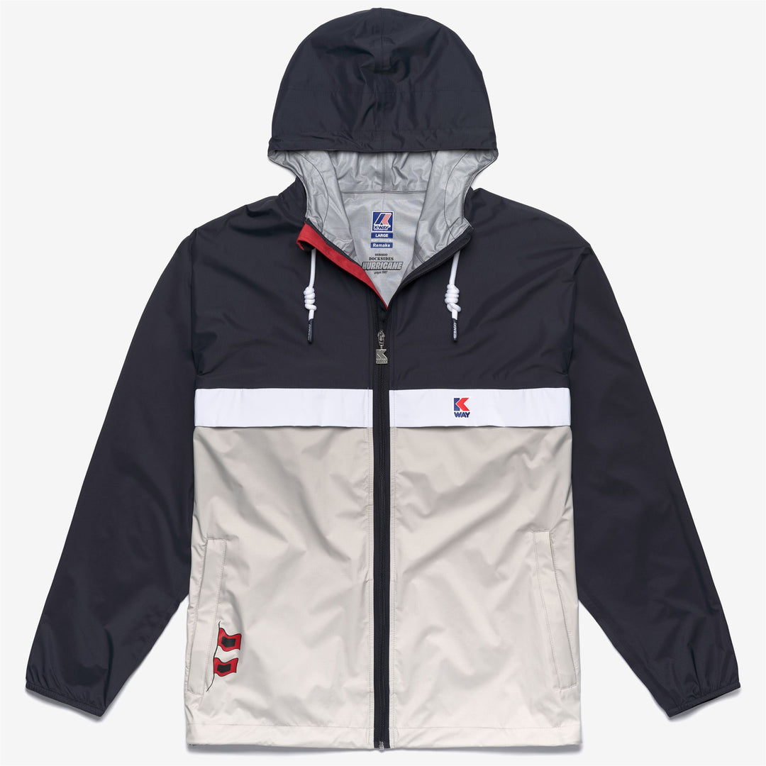 Blau-weiße Unisex-Freizeitjacke zum Packen mit nautischem Design 01