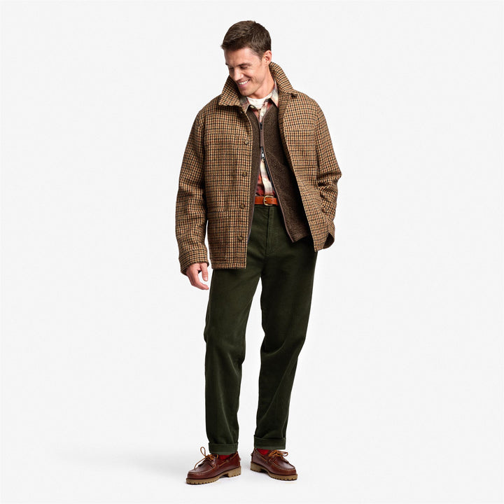 Beigebraune Unisex-Utility-Jacke aus Wolle in mittlerer Länge 4