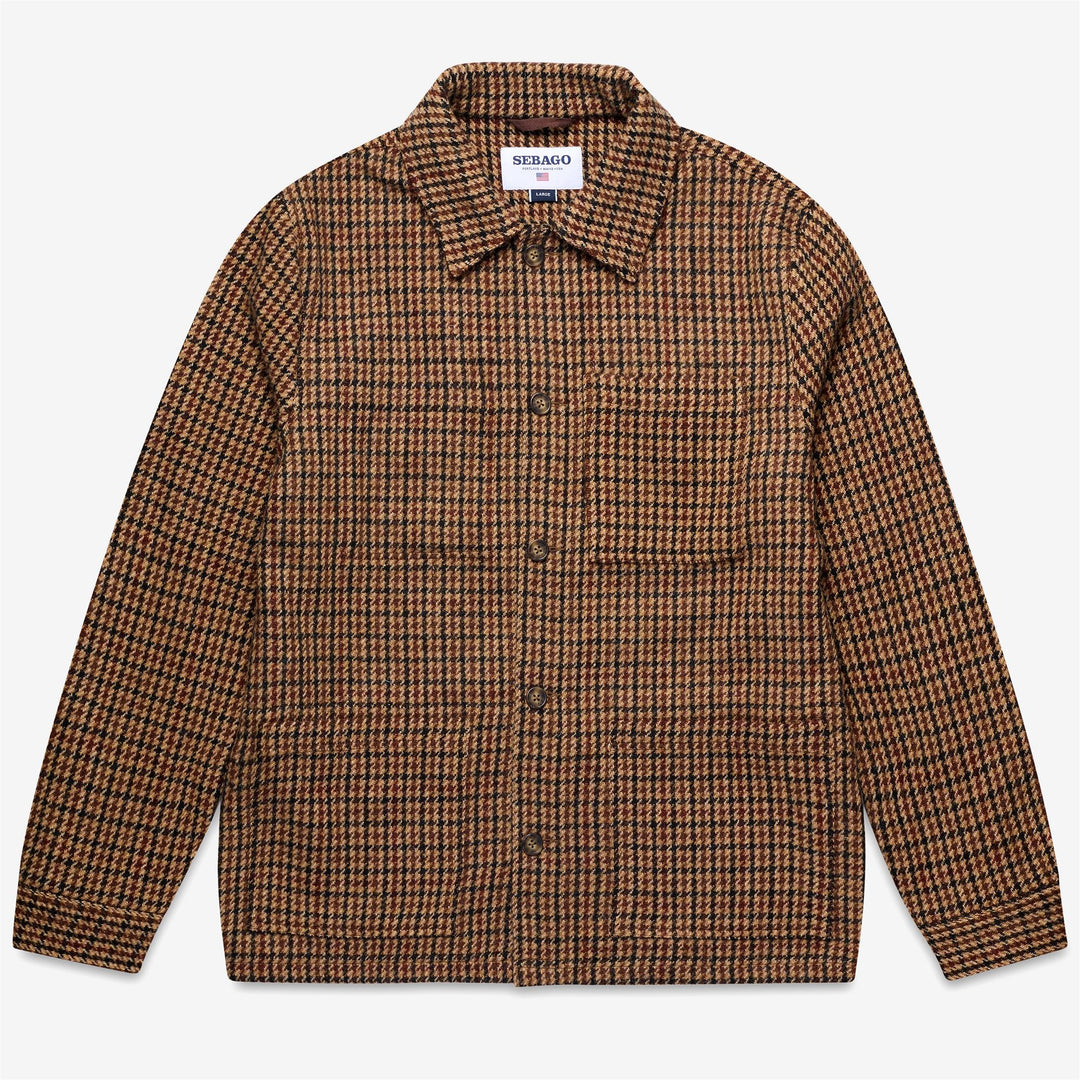 Beige brown Unisex Mid-Length Wool Utility Jacket 01