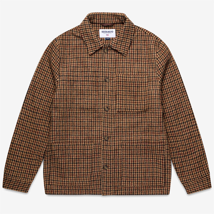 Beigebraune Unisex-Utility-Jacke aus Wolle in mittlerer Länge 1