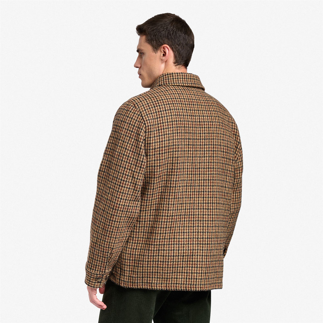 Beigebraune Unisex-Utility-Jacke aus Wolle in mittlerer Länge main