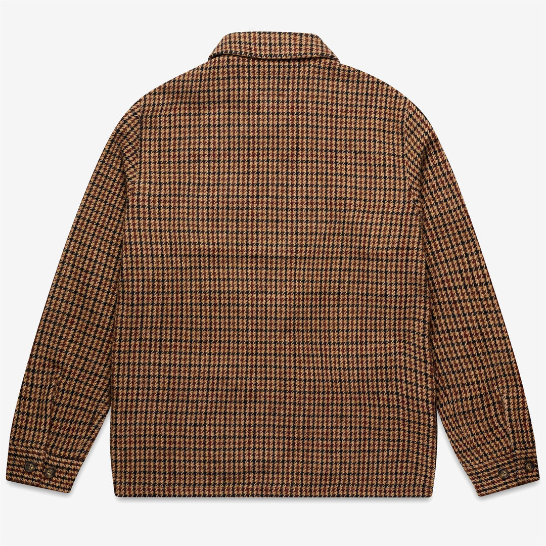 Beigebraune Unisex-Utility-Jacke aus Wolle in mittlerer Länge main