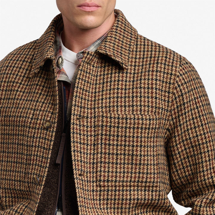 Beigebraune Unisex-Utility-Jacke aus Wolle in mittlerer Länge 6