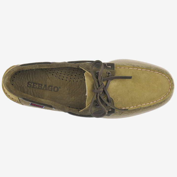 Olive Grey Men's Nautical Moccasin Boat Shoes with Leather Upper 4
