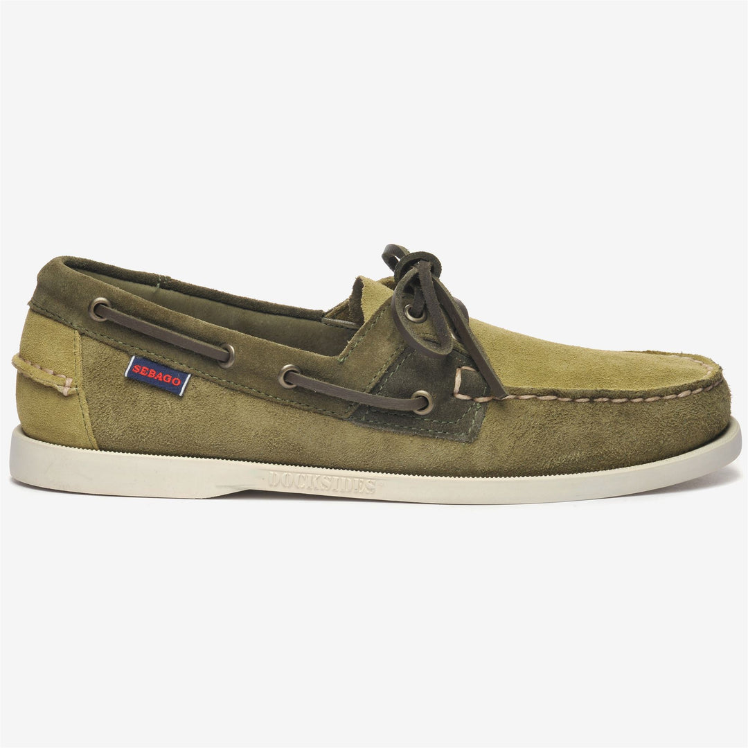 Olive Grey Men's Nautical Moccasin Boat Shoes with Leather Upper 01