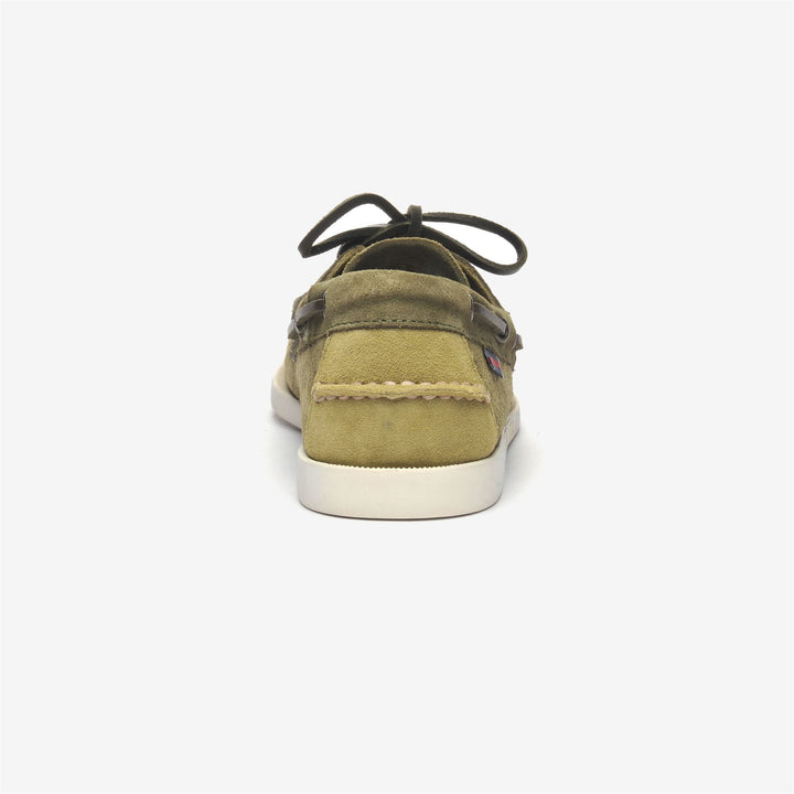 Olive Grey Men's Nautical Moccasin Boat Shoes with Leather Upper 5
