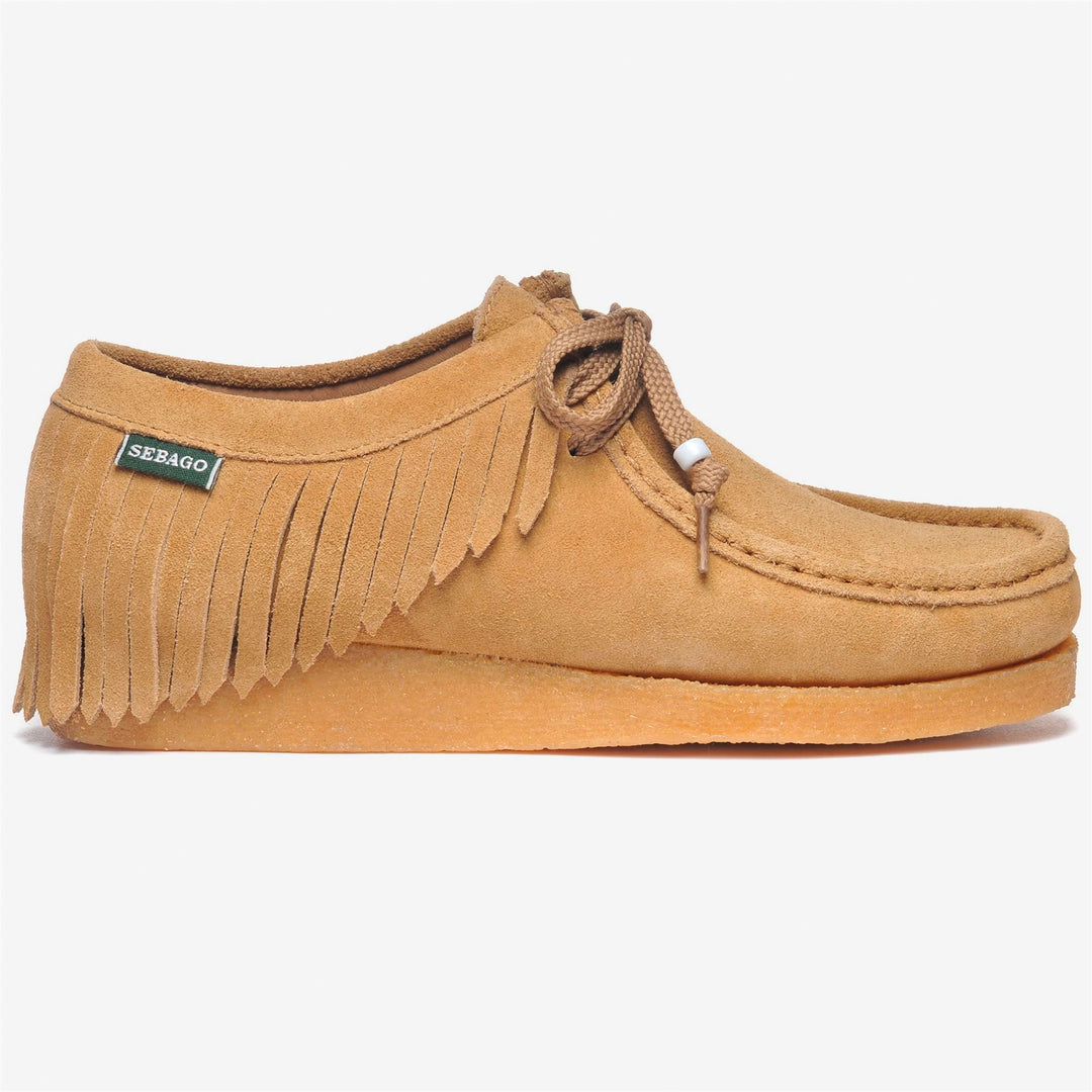 Beige Yellow Women's Low Cut Moccasins with Native American Fringes 01