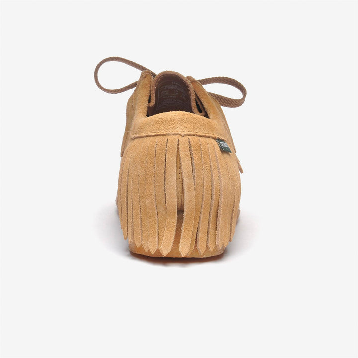 Beige Yellow Women's Low Cut Moccasins with Native American Fringes 5