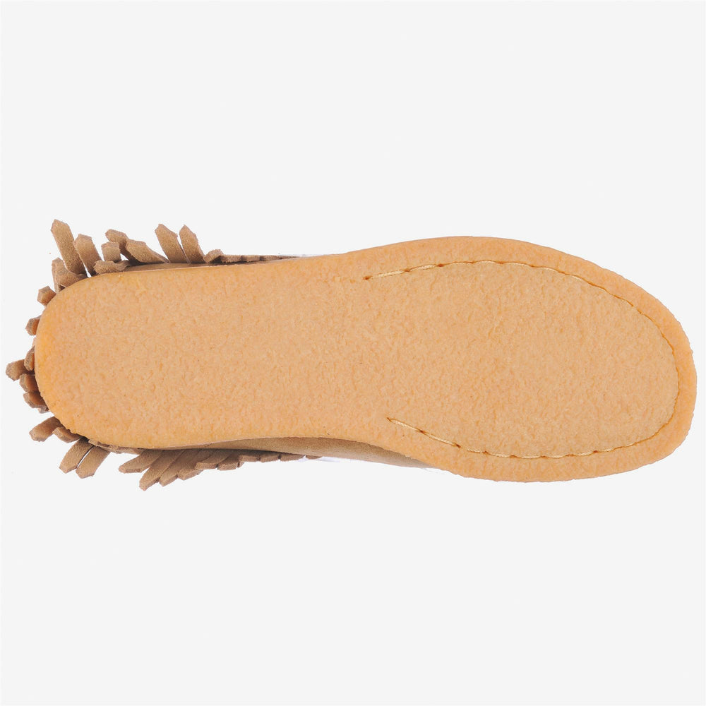Beige Yellow Women's Low Cut Moccasins with Native American Fringes 02