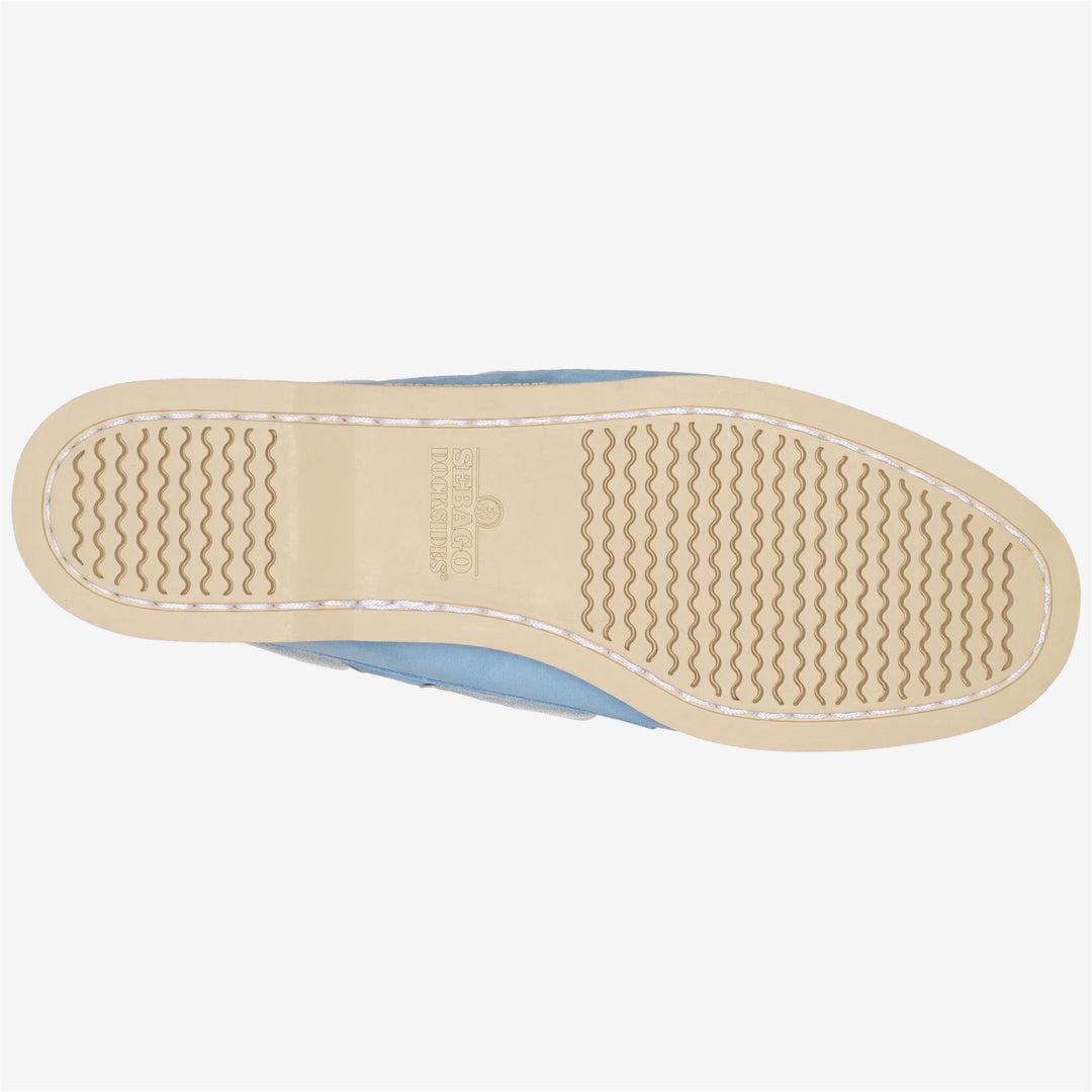 Light Blue Women's Nautical Moccasin Boat Shoes main
