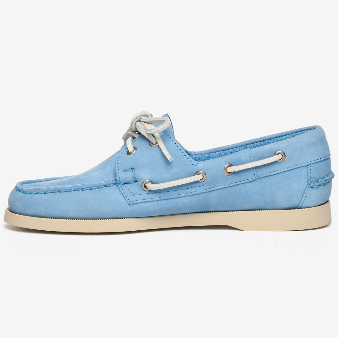 Light Blue Women's Nautical Moccasin Boat Shoes main