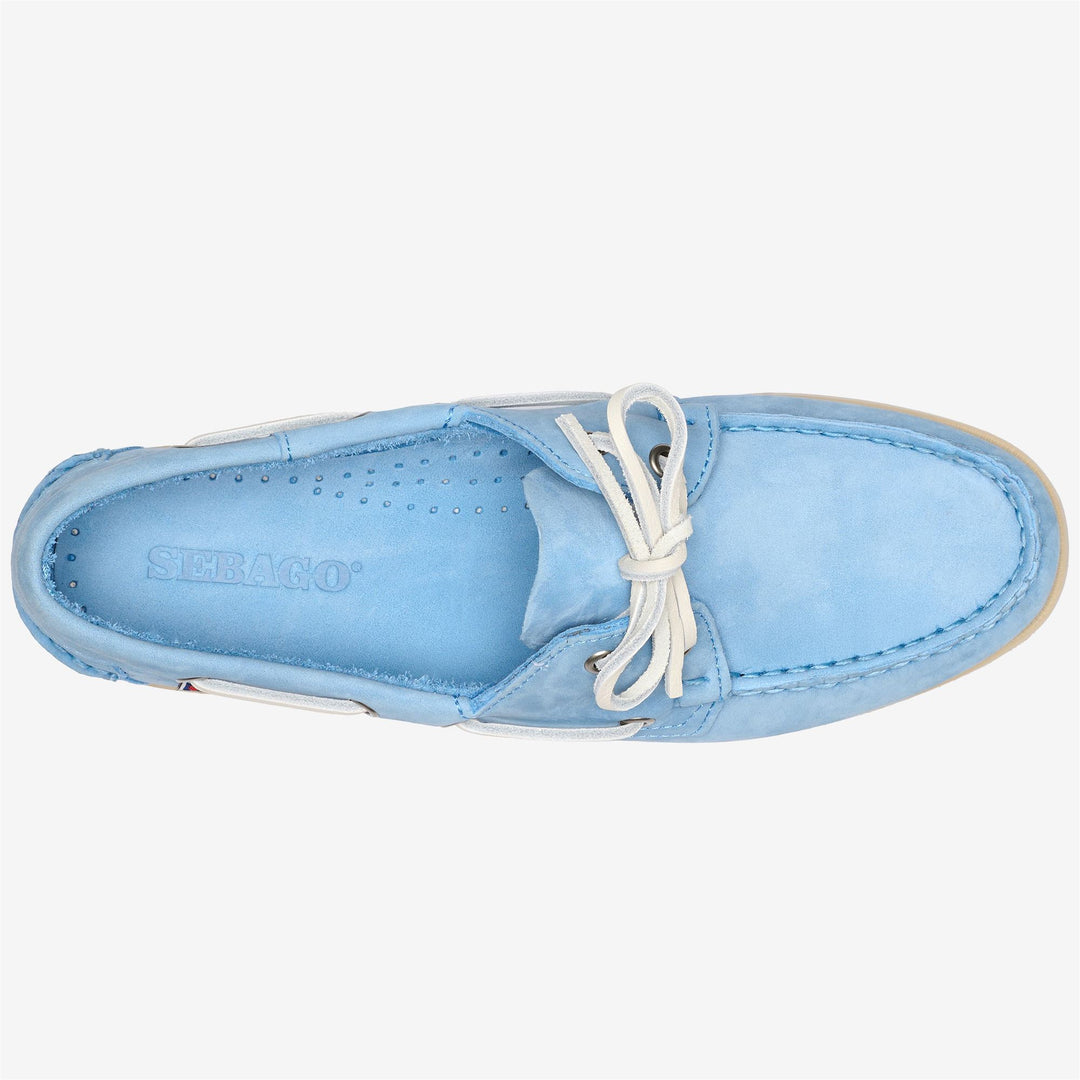 Light Blue Women's Nautical Moccasin Boat Shoes main