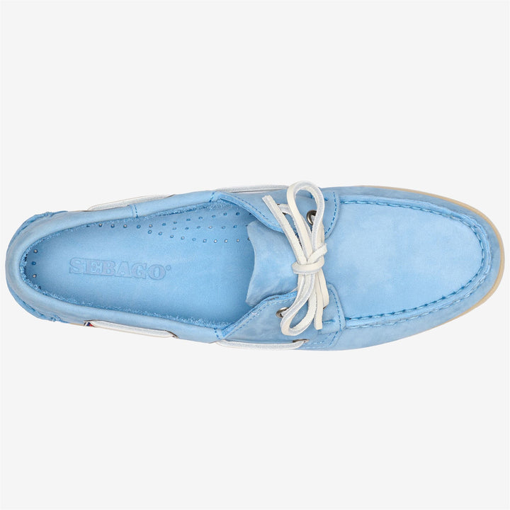 Light Blue Women's Nautical Moccasin Boat Shoes 4